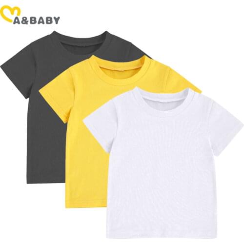 Ma&Baby 6M-5Y Summer Infant Toddler Kid Baby Girl Boy T shirts Short Sleeve Solid Tee For Children Clothes Tops