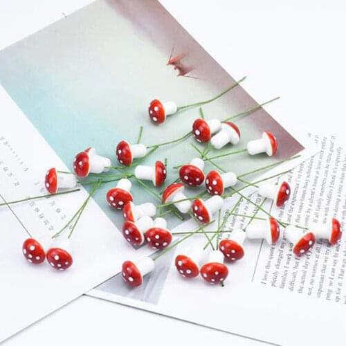 30pcs/bag Simulation Plants Mini Mushrooms Micro Landscape Ornaments Bonsai Decoration Childrens Early Education Model
