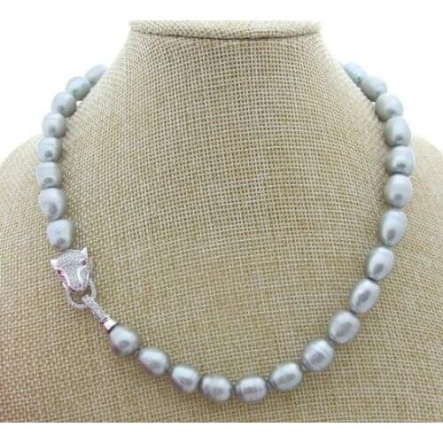 Charming STUNNING 12MM SOUTH SEA white / GREY pink / black PEARL NECKLACE 18 INCH