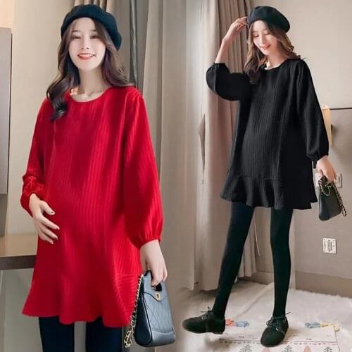 Maternity Clothes Suits Fashion Loose Ruffles Long Sleeve Shirt Leggings 2pcs Set for Pregnant Women Spring Autumn Pregnancy Set