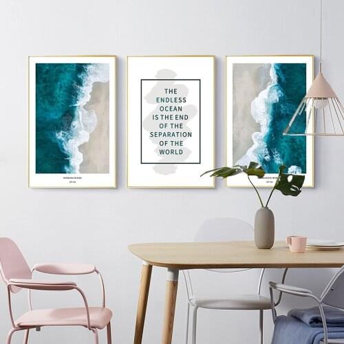 Landscape canvas painting wave beach wall picture for living room A4 poster printings nordic wall art no frame decoration