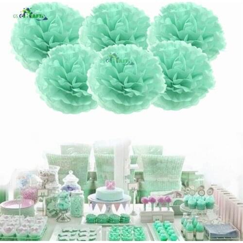15pcs 10cm 15cm 20cm pompon Tissue Paper Pom Poms Flower Balls for wedding room Decoration Party Supplies diy craft paper flower