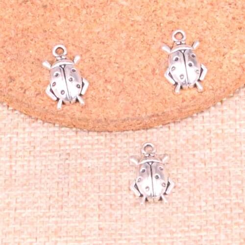 35pcs Antique Silver Plated beetle bug Charms Pendants Fit Jewelry Making Findings Accessories 17*11mm