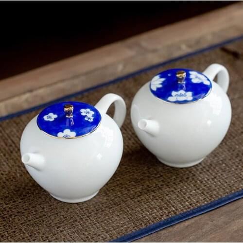 Hand-Painted Sweet Ceramic Whiteware Tea Pot Teapot Household Simple Ball Hole Tea Teapot Set Ceramic Tea Pot Tea Set Siteel
