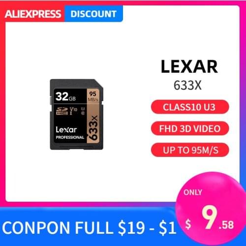 Lexar 633X U3 sd card 32GB 64GB 128GB Free Shiping Class10 Memory Card tablet cartao de memoria sd for camera smartphone laptop