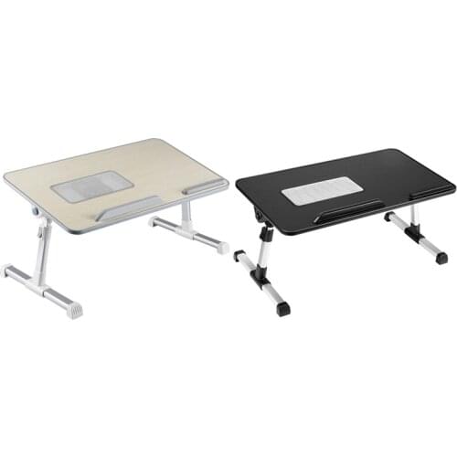 Foldable Laptop Desk Multi-Angle Adjustment Liftable Portable Bed Desk Laptop Study Desk With USB Cooling Fan