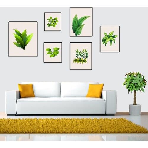 Fresh Green Cactus Big Tropical Leaves Modern Home Decoration Canvas Painting Plants Nordic Posters And Prints Wall Art Picture