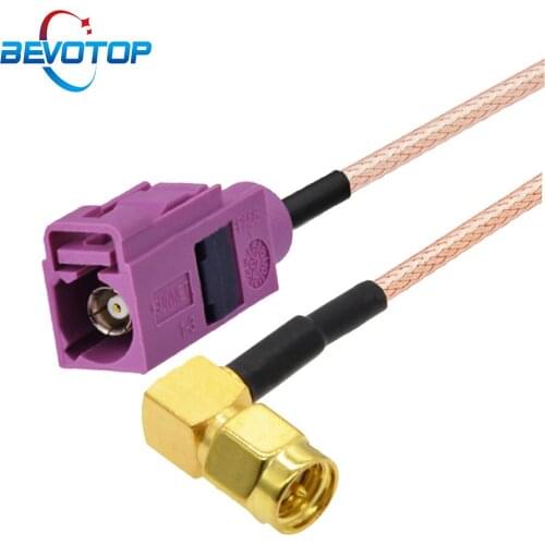 BEVOTOP Fakra H Female to SMA Male Right Angle Extension Cable Antenna Adapter Pigtail for Radio Controlled Parking Heating