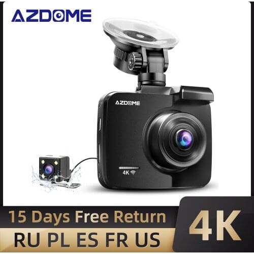 AZDOME GS63H 4K Car DVR Speed Coordinates Dash Cam WiFi Night Vision Auto Mirror Vehicle Recorder Dual Lens Camera Support GPS