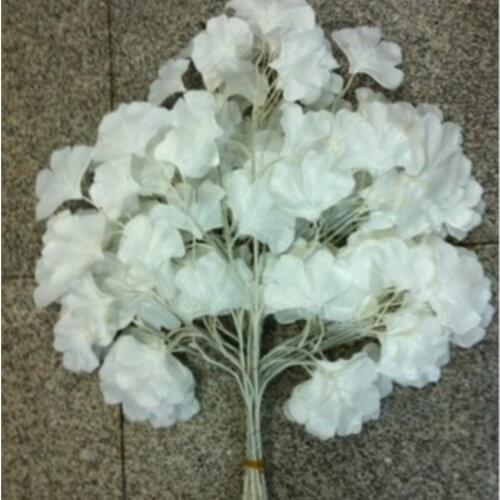 Air express fast delivery White wedding props stage background decoration flower White artificial ginkgo biloba White leaves