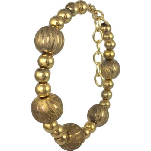 Bracelet 24k Gold-Painted Glass Beaded Handmade Woman Fashion Jewelry Made In Turkey W1391