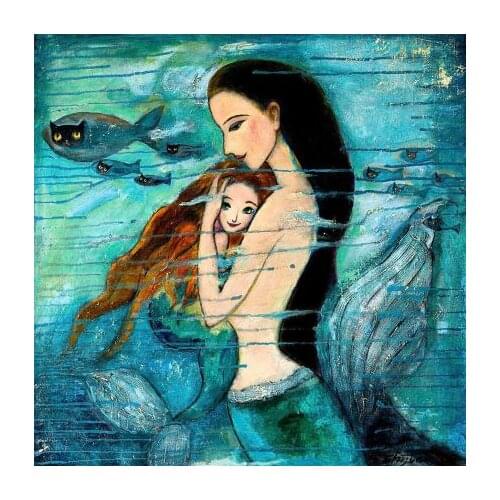 1 panel two mermaid Home Decor Canvas Painting Wall Art Picture Canvas Prints Modern Wall Pictures for Living Room XJZFX-16