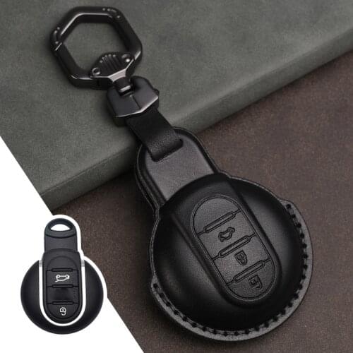 1Pcs Genuine Leather Car Remote Key Cover Case For BMW MINI COOPER S ONE JCW F54 F55 F56 F57 F60 CLUBMAN COUNTRYMAN