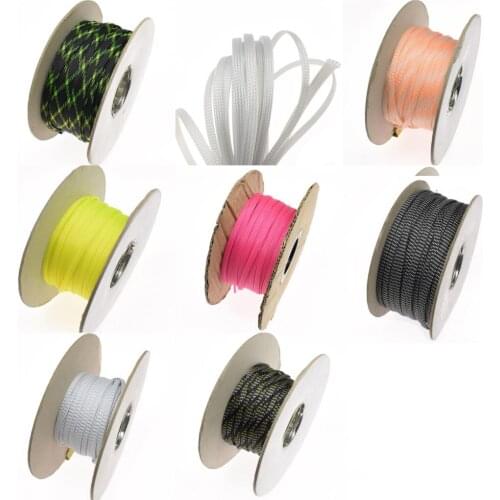 100M Braided Cable Sleeve 3 mm PET Expandable Cover Insulation Nylon Sheath Wire Wrap