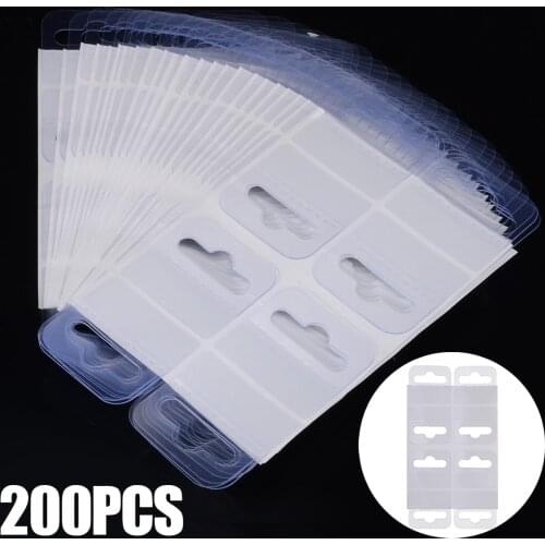 200pcs/set 4.5*4cm PVC Slot Hole Adhesive Hang Tabs Tags Hook For Store Retail Display