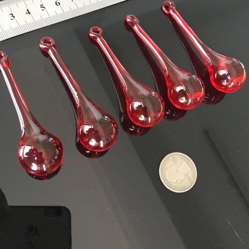 5 pieces of 80mm transparent red glass glass art prism drop spider pendant crystal pendant Suncatcher DIY