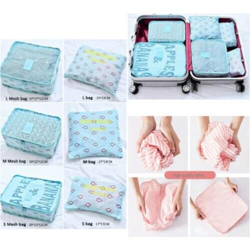6Pcs Waterproof Oxford cloth Travel Storage Bags Clothes Packing Cube Luggage Organizer Pouch