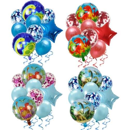 9pcs Dinosaur Party Foil Balloon Helium Air Globos Animal Ballon Dinosaur Party Supplies Kids Birthday Party Decoration Gift