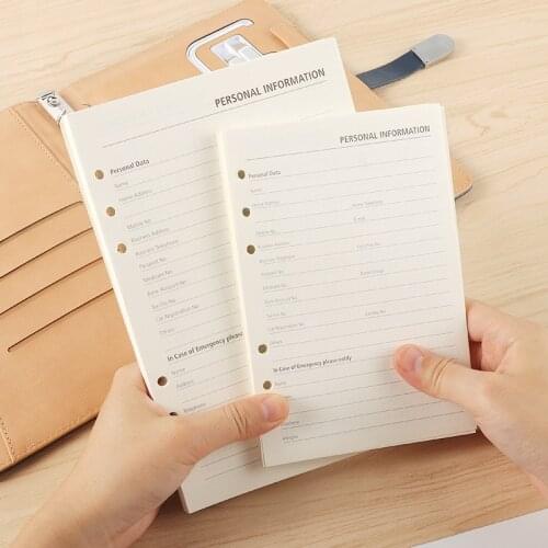 A5 A6 English Pages 6 Holes Loose-leaf Binder Notebook Agenda 2021 Weekly Monthly Planner Diary Memo Personal Business Notepad