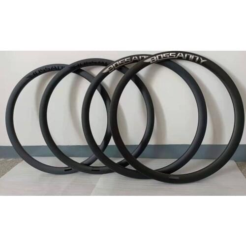 BOSSANNYWHEELS 700C Road Disc Brake Carbon Rim Clincher Tubuless Ready 38 Depth Rim Brake Full Carbon Bicycle Wheelset Rim