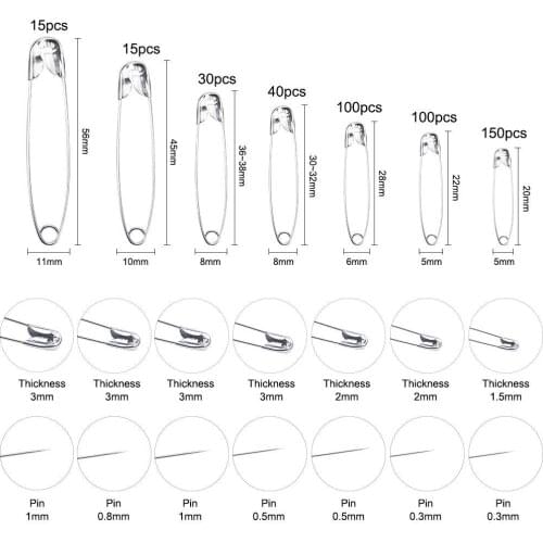 450Pcs 1 Box Basic Course Pin Brooch Boxed Handmade Diy Jewelry With Metal Tie Pin Simple Pin Buckle Pin