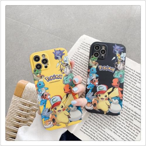 Pokemon Pikachu Phone Case for IPhone7 / 8 / Plus X / XS / XR / XS Max / 11 / 12 /Pro Cartoon Anti-fall Silicone Back Cover Gift