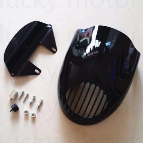 Black Grill Headlight Fairing Mask Front Mount For Harley Dyna Iron 883 Low Glide Sportster 1200 Custom Motorcycle
