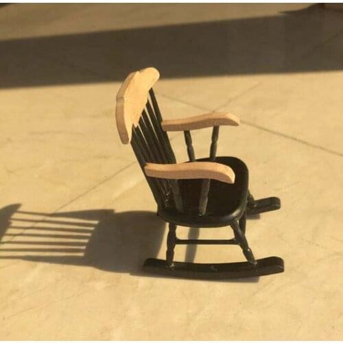 G05-X5072 children baby gift Toy 1:12 Dollhouse mini Furniture Miniature rement DIY green Rocking chair 1pcs