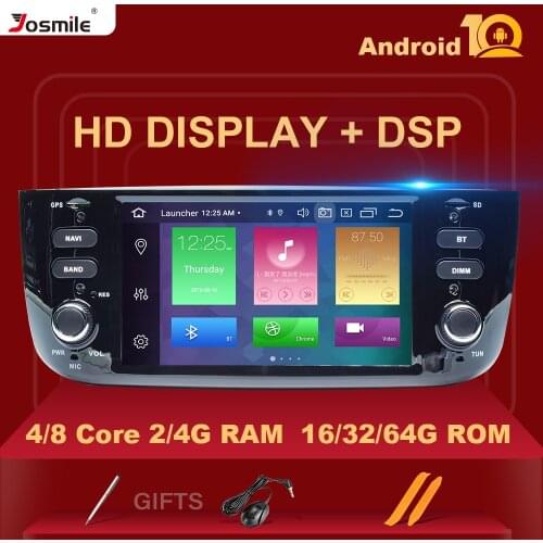 DSP Android 10.0 1Din Car Multimedia Player For Fiat Linea Punto evo 2012 2013 2014 2015 GPS Navigation Camera Carplay Wifi OBD2