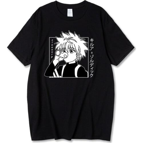 Anime Manga Men Women T-shirt Tops Kawaii Hunter X Hunter Tshirt Killua Zoldyck T-shirt Crew Neck Fitted Soft Tee Shirt Clothes