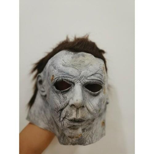 Halloween LED Horror Michael Myers Mask Cosplay Latex Full Face Helmet Scary Props toy Home Decoration Accessories