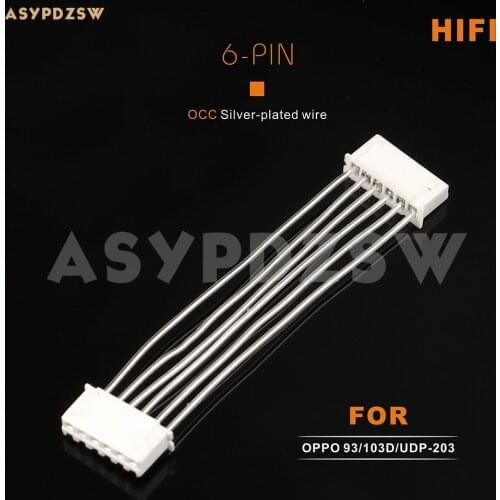 Silver-plate 6-PIN Digital simulation power supply cable For OPPO 93/BDP-103D/UDP-203