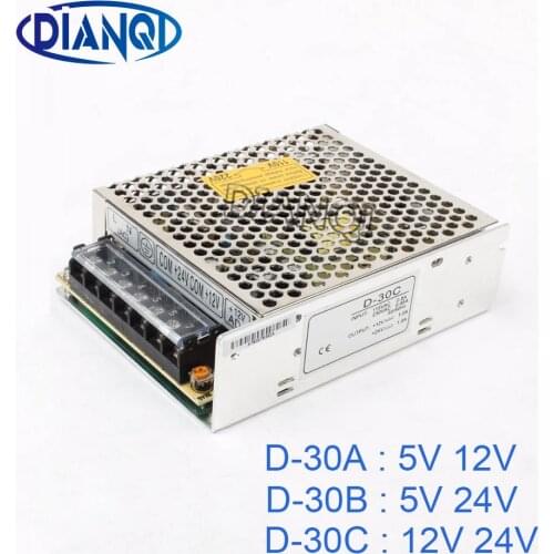 DIANQI dual output Switching power supply 30w 5v 12v 24V power suply D-30A ac dc converter D-30B D-30C
