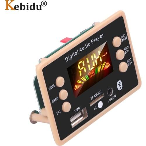 Kebidu 5V 12V Wireless Bluetooth 5.0 MP3 Decoder Board Module AC6926 Chipset FM Radio Module MP3 FLAC WMA WAV For Car Player Kit