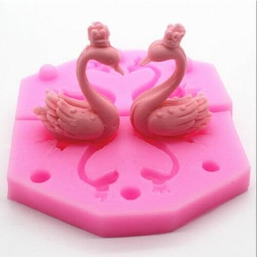 Swan Silicone Fondant Cake Mold Gum Flower Chocolate Mould Decorating Baking Tools Polymer Clay
