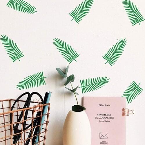 Summer Monstera Palm Leaf Beach Wall Sticker Bedroom Living Room Tropical Tree Leaf Wildlife Woodland Wall Decal Kid Room Vinyl