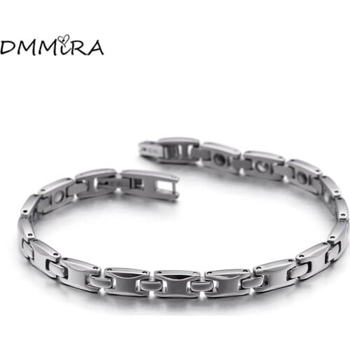 Fashion Women Color Germanium Bracelets Stainless Steel Square Health Magnets Energy Healthy Necklace Bracelets Jewelry