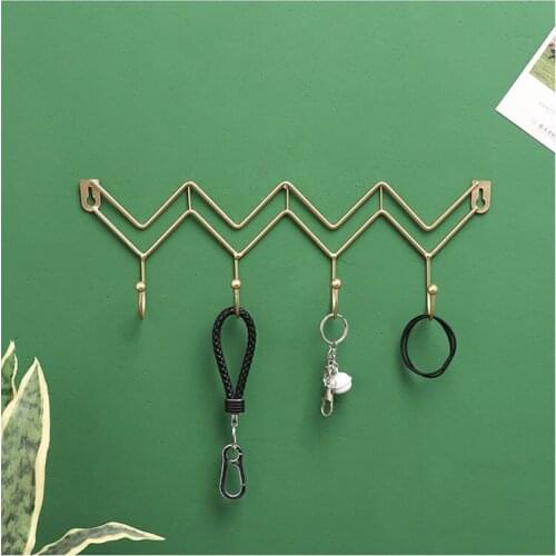 Golden Hooks for Hanging Wall Organizer Key Holder Door Hanging Hook Coat Rack Decorative Wall Home Bathroom Accessories