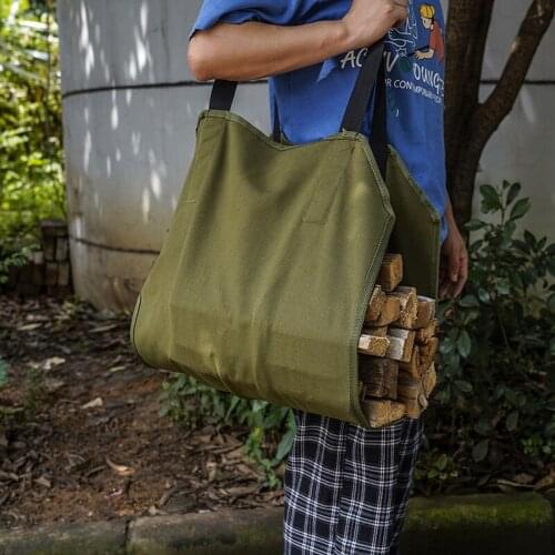 New Supersized Firewood Wood Carrier Bag Large Capacity Firewood Transport Storage Canvas Bag Camping Outdoor Tools