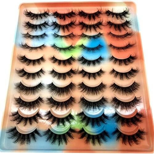 NEW 20 pairs Handmade 3d mink lashes short False Eyelashes Cross Messy Dense Natural Eye Lashes Stage Makeup False Eyelashes