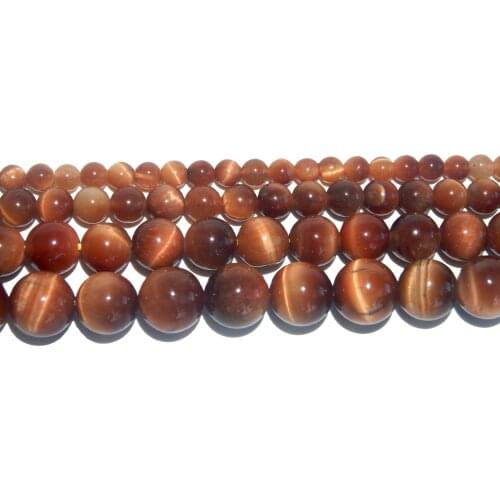 Wholesale Natural Stone Orange Tiger Eye Agates Loose Beads 4 6 8 10 MM Pick Size For Jewelry Making Charm DIY Bracelet Necklace
