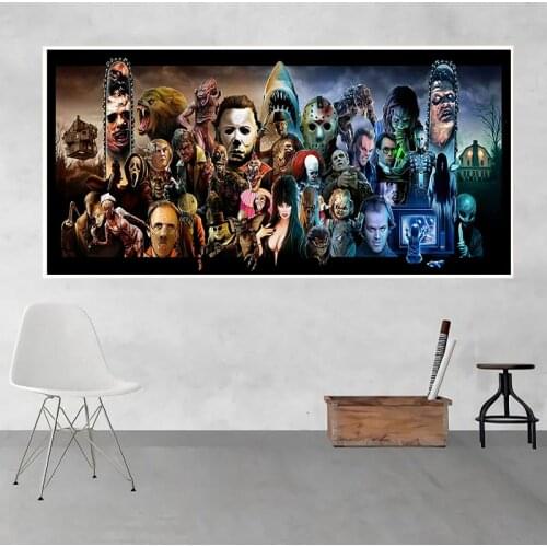Full Square Diy 5D Diamond Painting Horror Movie Poster Diamond Embroidery Mosaic Cross Stitch Kits Wall Home Decoration DM2050