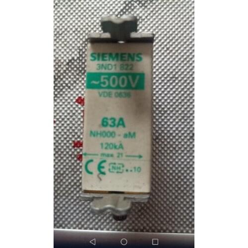 Fuses: 3ND1822 63A 500V NH000 / 3ND1824 80A 500V NH000 aM