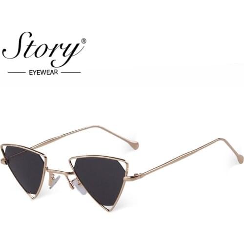 STORY fashion Punk Sunglasses Women Men 2019 brand designer metal Frame black gothic wind triangle cutout Retro Shades S6288A