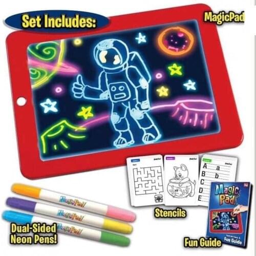 LED Writing Tablet Graphics Board 3D Handwriting Pads Painting Mini Memo Drawing Board