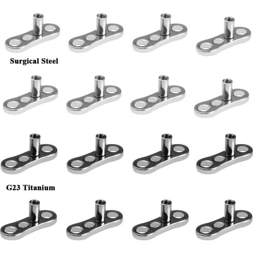 20pcs 16G Titanium Dermal Anchor base Skin Diver Surface Barbell Piercings Micro Dermal Piercing Surface Piercing Body Jewelry