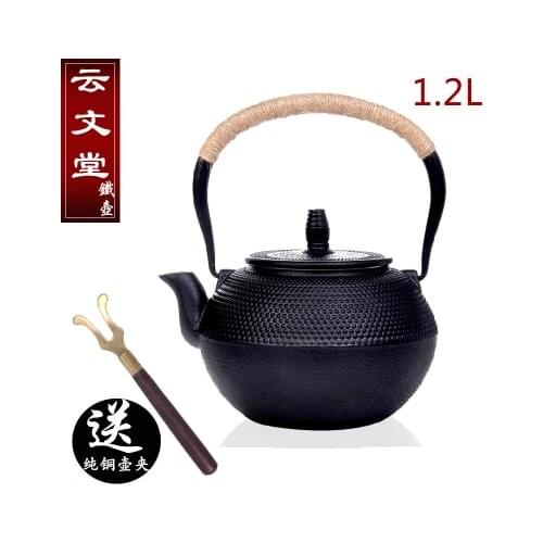 Iron pot Japanese cast iron teapot High-grade iron kettle kung fu pu'er tea iron pot oxidized uncoated gift box Free Shipping
