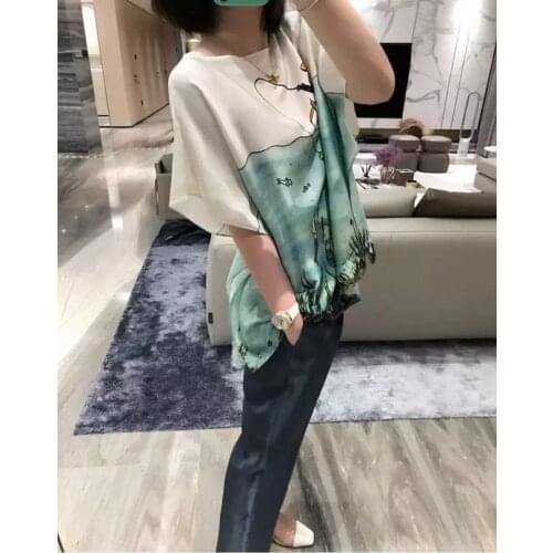 2021 Spring Summer Women O-Neck T-Shirt Little Monkey Fishing Cartoon Print Ladies Short Sleeve Tee Loose Causal Pullover Top