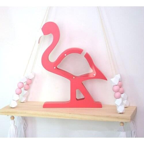1PC Wooden Flamingo Piggy Bank Living Room Kids Toys Room Decor Piggy Bank Christmas Best Present Photography Props MA 029