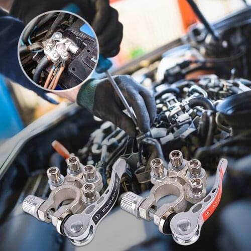 2pcs Quick Disconnect Top Post Battery Wire Cable Clamp Terminal Shut Off Connectors for Car Truck Accessories